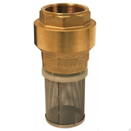 Dixon Spring-Loaded Check Valve with Strainer, 4 in Nominal, FNPT End Style, Brass Body, NBR Seat Softgood BVFS40